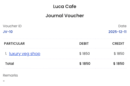 Journal Voucher