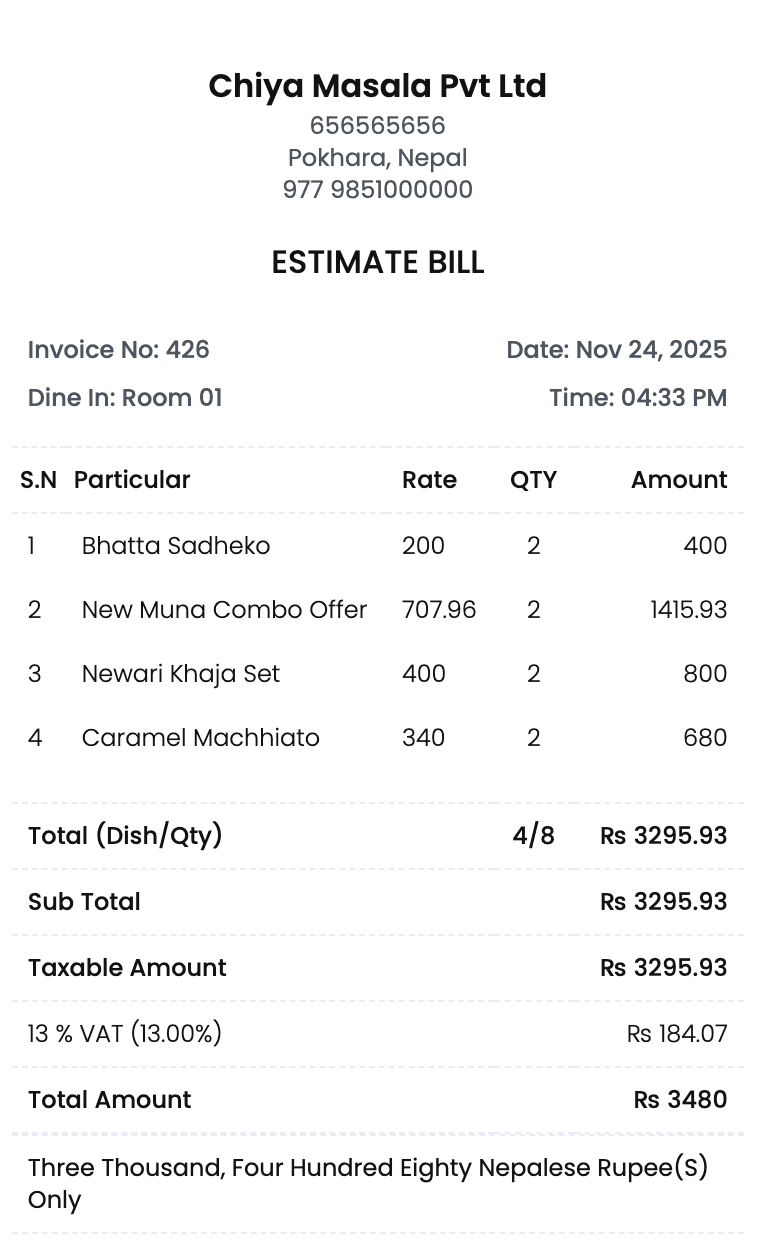 RestroX billing interface with easy checkout process