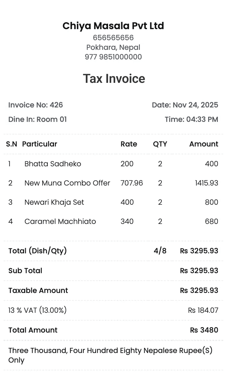 RestroX billing interface with easy checkout process